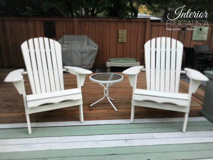 How to stain Adirondack outdoor furniture the easy way! Save your knees and valuable time by tossing the paintbrush to get it done in an afternoon.