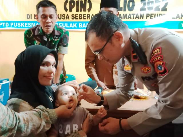 Menuju Indonesia Bebas Polio, Polres Aceh Timur Dukung Pencanangan Pekan Imunisasi Nasional