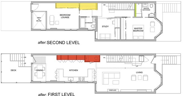 This Is Small Row Home Renovation Plan By Kube Architects ...