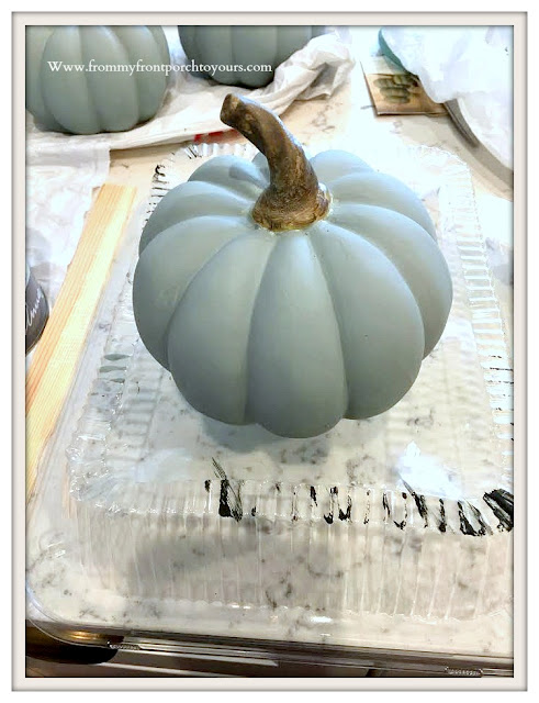 Chalk-Like-Painted- Pumpkins-Smokey Mountain Gray-From My Front Porch To Yours