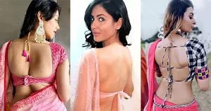 ndian tv actress backless blouse saree