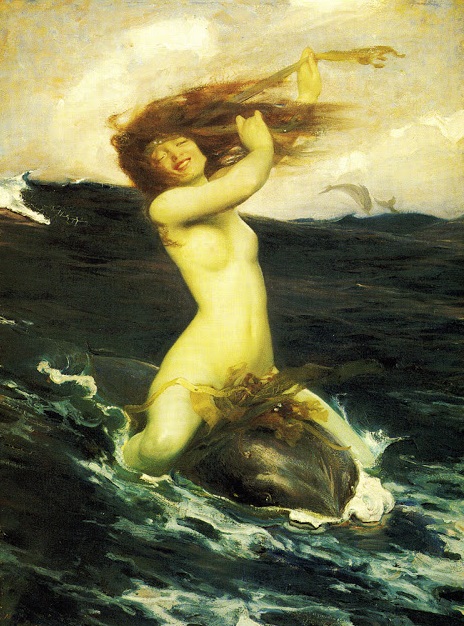 Herbert James Draper,sea maiden,dolphin