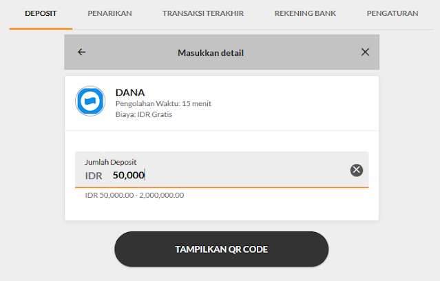 tampilan deposit 188bet lewat DANA