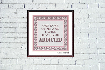 One dose of me funny romantic quote cross stitch pattern