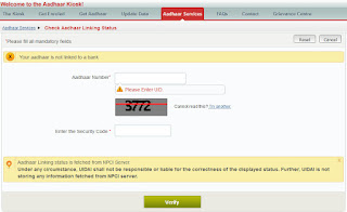 Check Aadhaar Linking Status with Bank