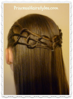 Quick and easy snake weave tie back hairstyle, video tutorial