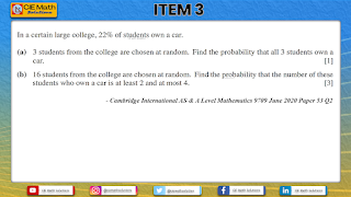 Cambridge AS level math, 9709, probability and statistics, binomial distribution, past paper items, cie math solutions, probability, discrete random variables, probability distribution, discrete binomial distribution, success and failure, expectation, variance