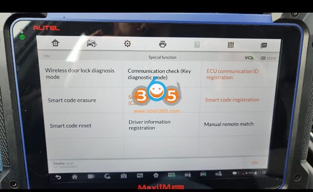 autel toyota ECU communication ID registration.