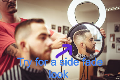 side fade look is best for curly hair style for man and can be carried out for curly hair man cut