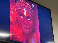 Maori art projected on a digital screen