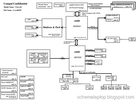 Toshiba Satellite L670 - Compal LA-6052P Free Download Laptop Motherboard Schematics 
