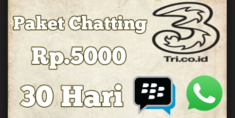 Paket Internet Chatting 3 Tri Sebulan 5000 Unlimited terbaru