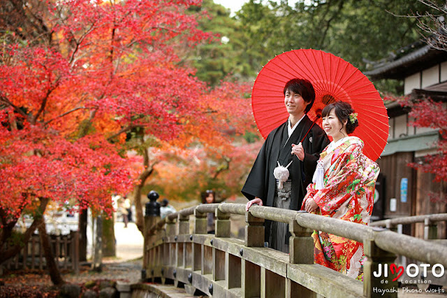 奈良の紅葉で前撮りロケーション撮影