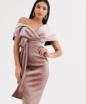 pink midi classic stylish expenssive velvet dress