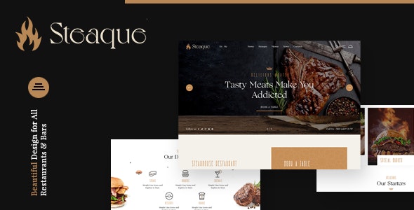 Restaurant and Cocktail Bar Website Theme 