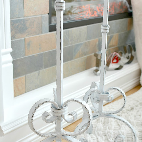 Upcycled Shabby Chic Tall Wrought Iron Candle Holders