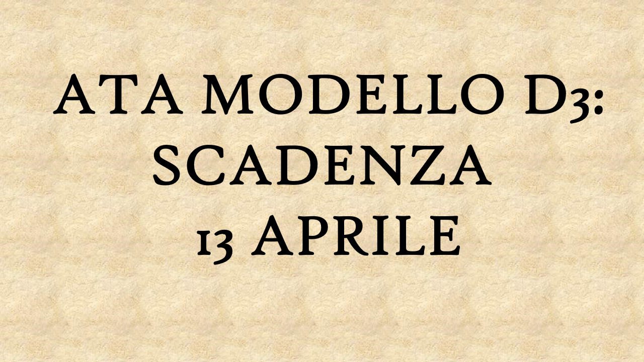 Dima Scuola Ata Modello D3 Scadenza 13 Aprile 2018