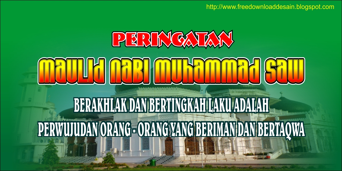 Spanduk Maulid Nabi Muhammad SAW ~ Free Download Desain