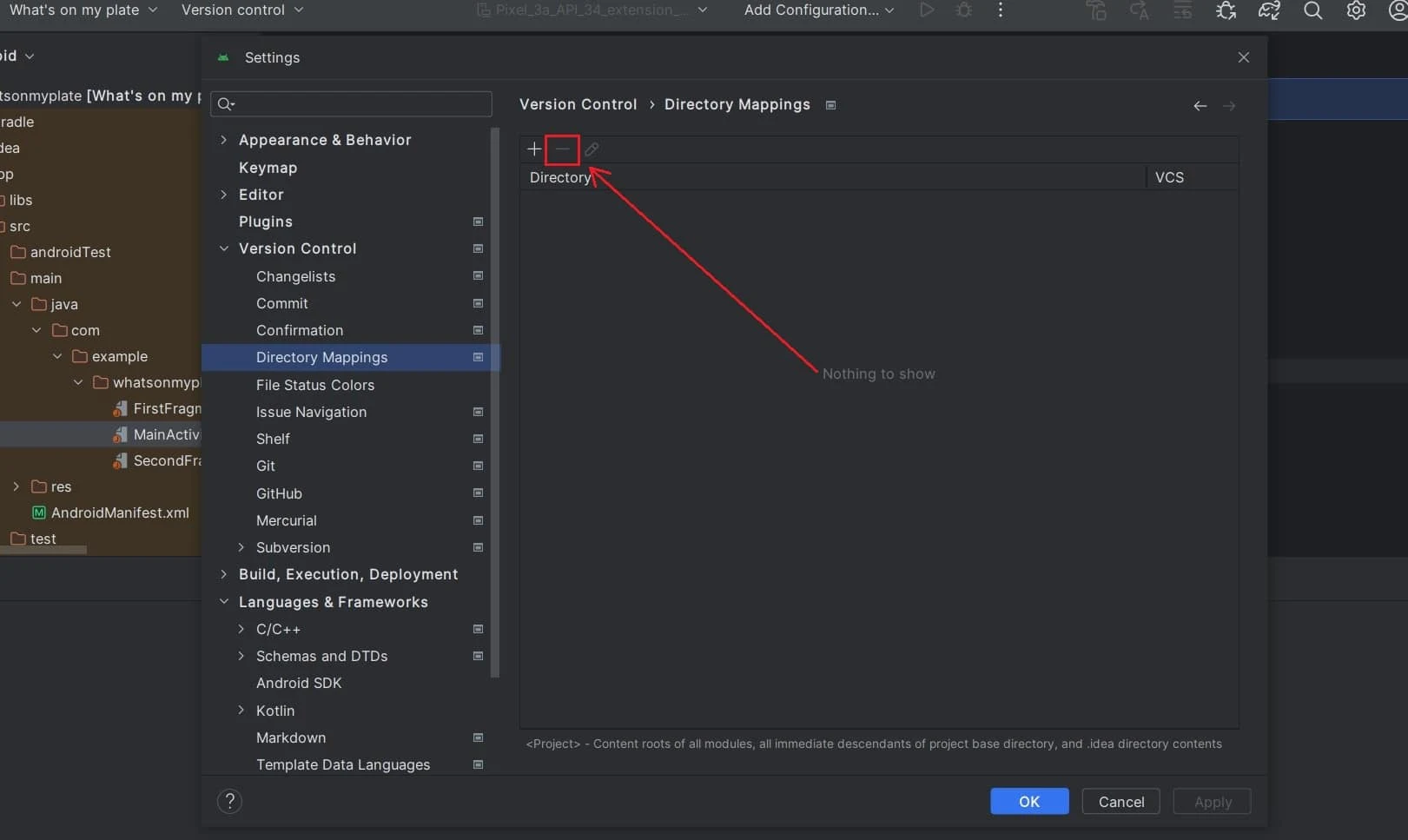 vcs mappings in android studio