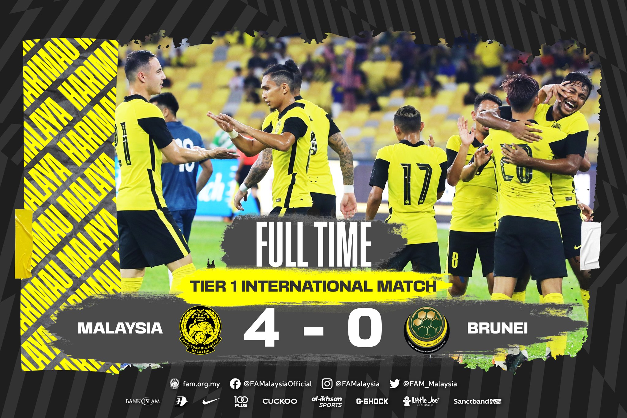 Keputusan Perlawanan Persahabatan Antarabangsa Mei 2022 Malaysia VS Brunei