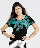 Moda Blusa Feminina Estampa Folhas Marisa