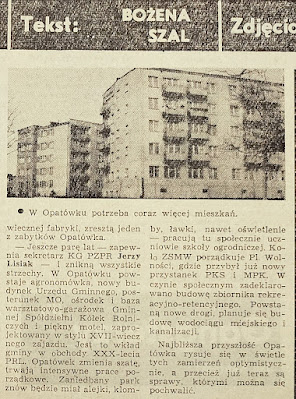 Opatówek nie mógł być propagandowo gorszy w stosunku do całej Polski. Artykuł z Ziemi Kaliskiej, marzec 1974 o osiągnięciach PRL w Opatówku. Oczywiście do głosu dopuszczano tylko członków PZPR: