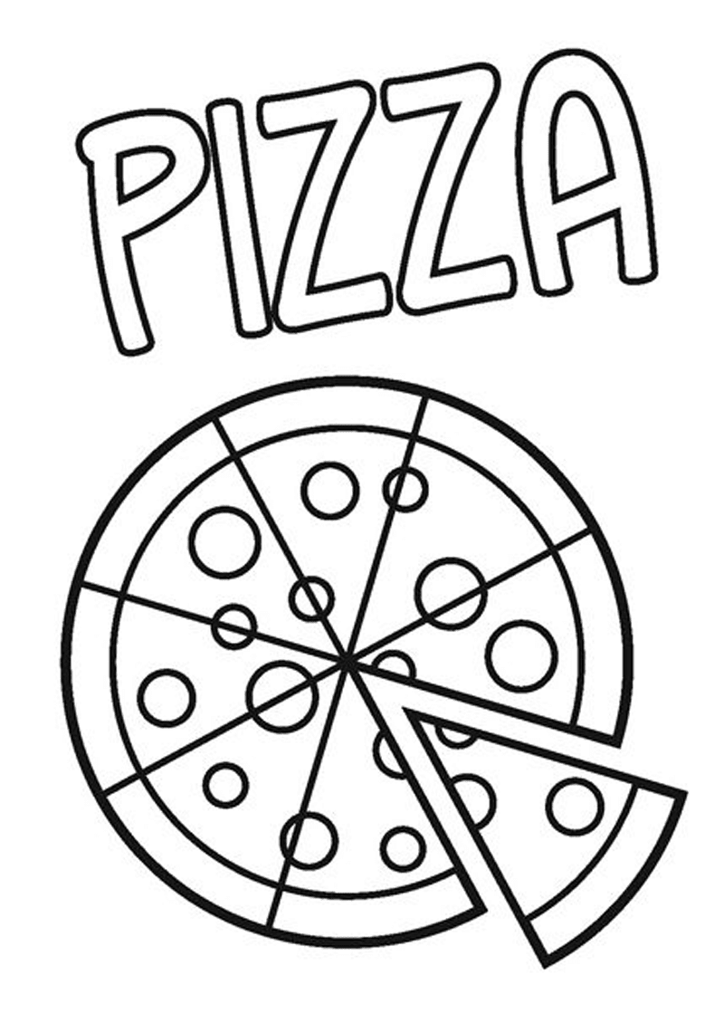 Gambar Mewarnai Pizza Untuk Anak PAUD Dan TK