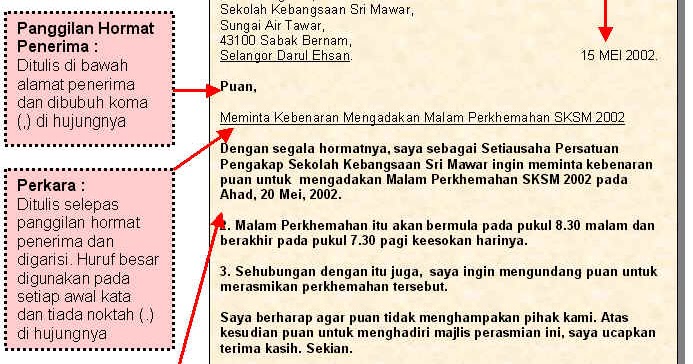 Karangan Catatan Surat Kiriman Rasmi