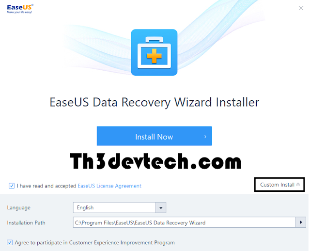 install EaseUS Data Recovery Wizard 