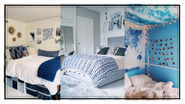 desain kamar warna biru sederhana dan estetik