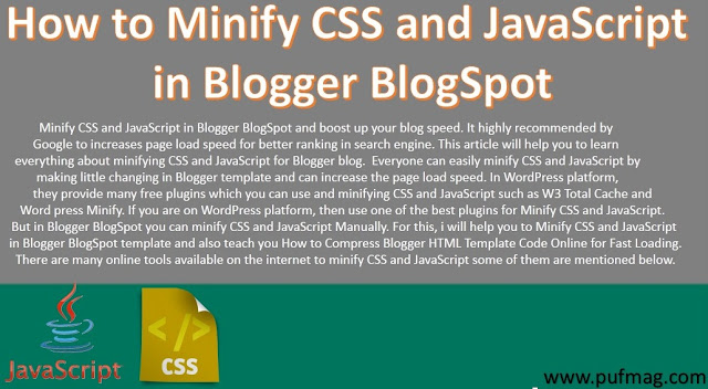 How to Minify CSS and JavaScript in Blogger Blogspot