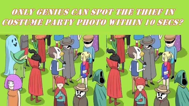 Brain Teaser for Testing Your IQ: Only Genius Can Spot the Thief in Costume Party Picture within 10 secs?