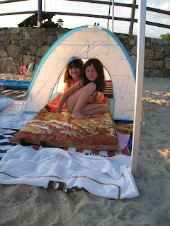 The girls and their tent