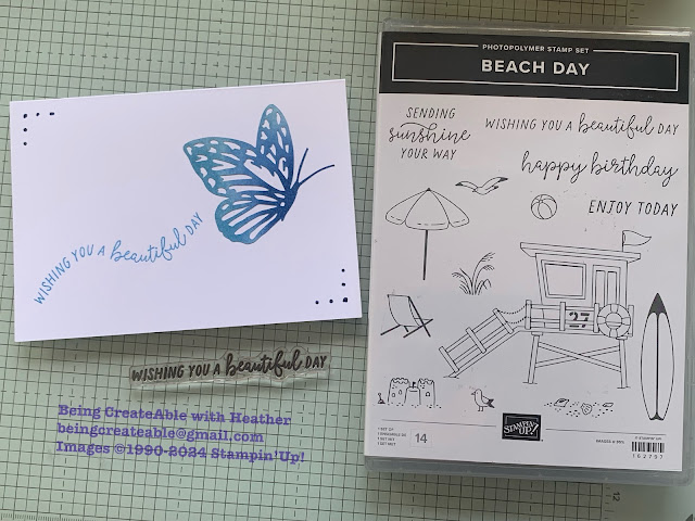 beach day, paper butterfly accents, Stampin' Up!