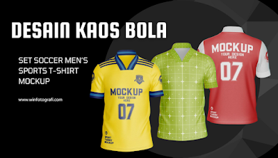 Desain Kaos Bola Set Soccer Men’s Sports T-shirt Mockup