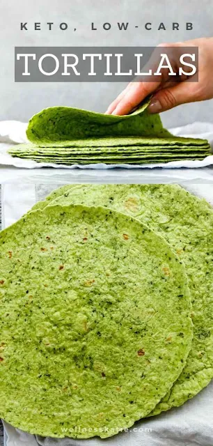 Keto, Low-Carb Spinach Tortillas