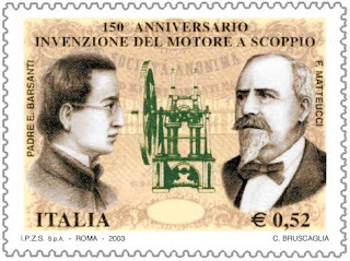 A postage stamp issued to mark the 150th anniversary of the engine's invention