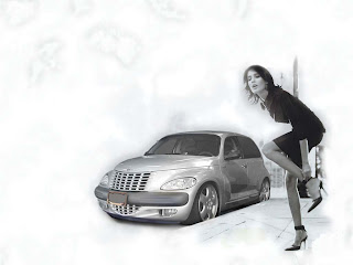  Hot girl and car wallpaper