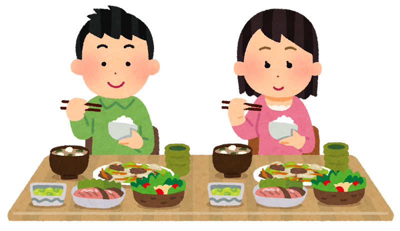 食事をする男女のイラスト かわいいフリー素材集 いらすとや