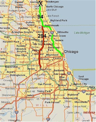 Chicago map with highways