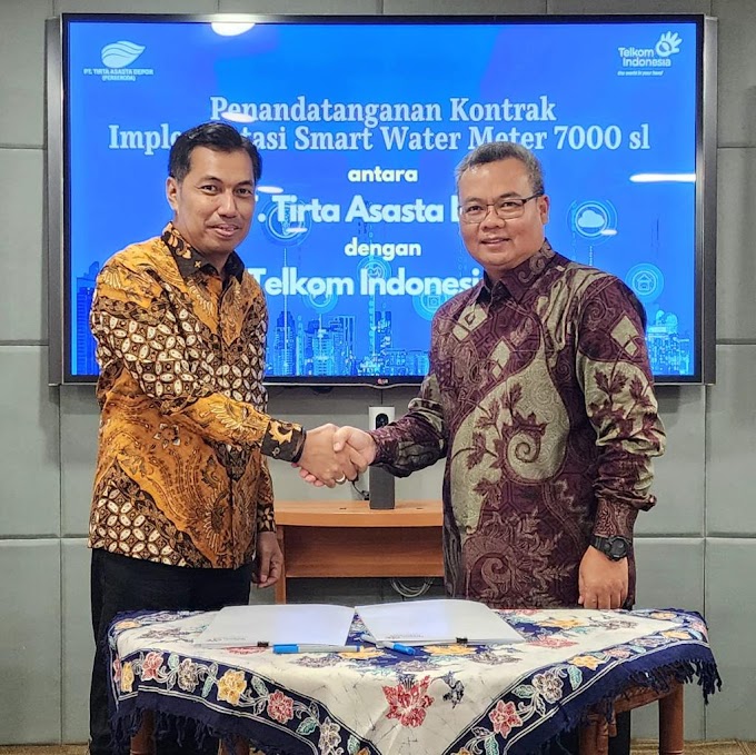 Gandeng Telkom Indonesia, Tirta Asasta Aktifkan Smart Water Meter untuk 8000 SL