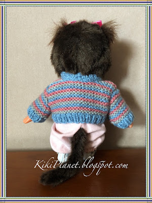 kiki monchhichi handmade fait main sweater tricot pull knitting doll vêtement 