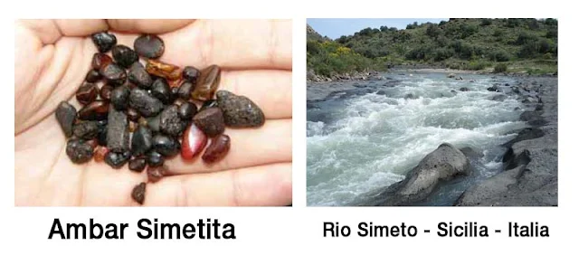 ambar simetita procede del rio simeto en sicilia italia