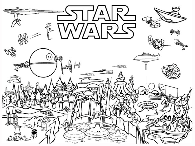 Star Wars Coloring Pages Include Pages Which Have The Characters Of Star  Wars Printed These Are All In Black And White Borders