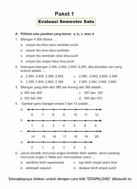 Download Soal Uas Ganjil Kelas 3 Semester 1 Matematika Bahasa