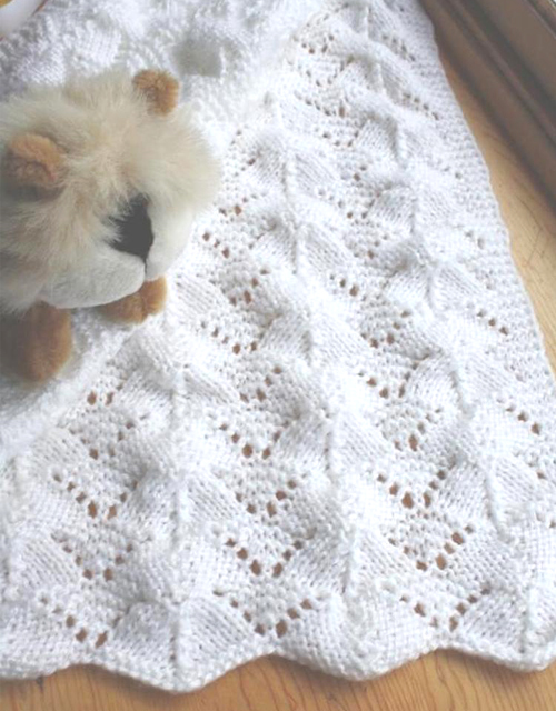 Reversible Lace Baby Blanket - Knitting Pattern 