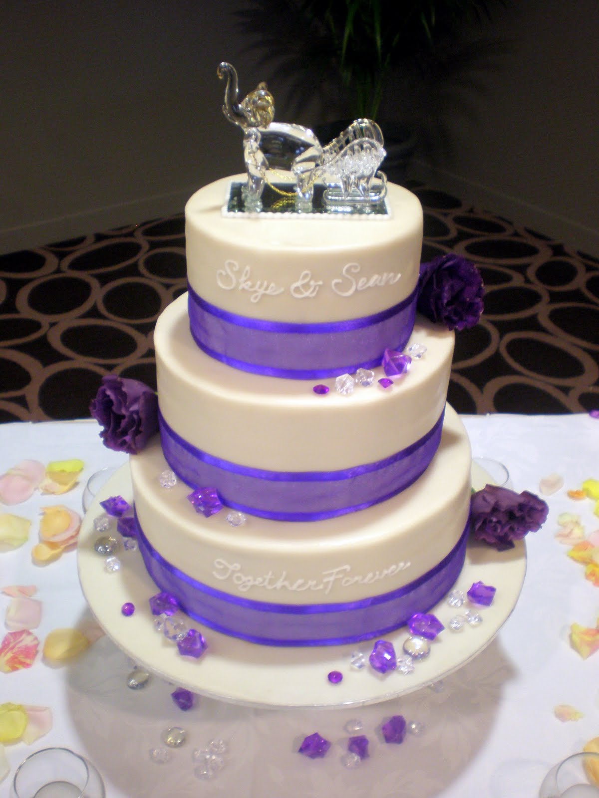 purple wedding cake