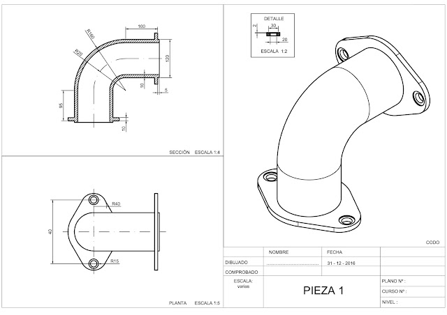 Ejercicios de Autocad 2D y 3D | Conceptos Básicos | Línea + Circunferencia + Recorte + Simetría + Copiar