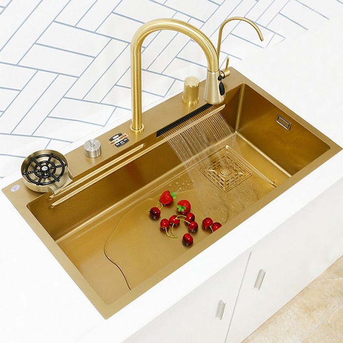Streamline Your Kitchen with Gold Waterfall Sink