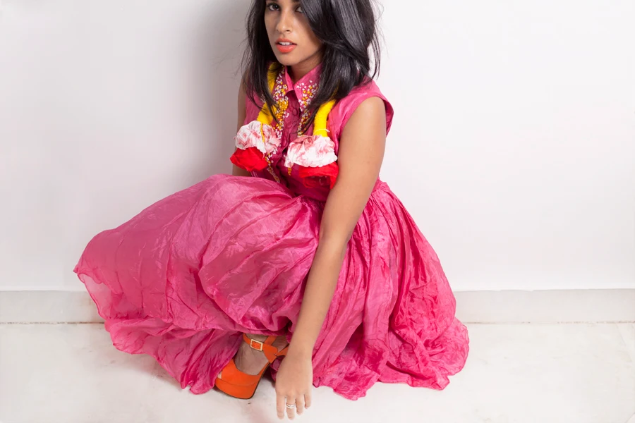 Karishma Shahani Jama Dress and Neckpiece